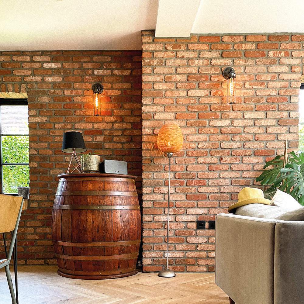 The Brick Tile Company Rustic Brown Blend 1 Textured Brick Slip Wall & Floor Tile - Sample Clay Brick