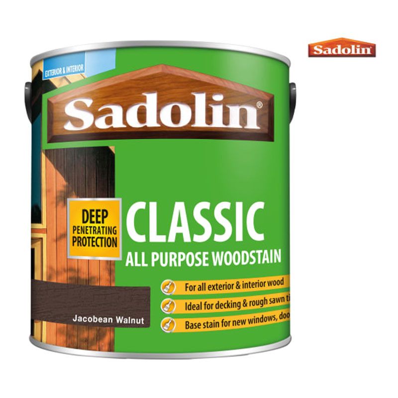 Product image for Sadolin Classic All Purpose Woodstain 2.5l - Jacobean Walnut