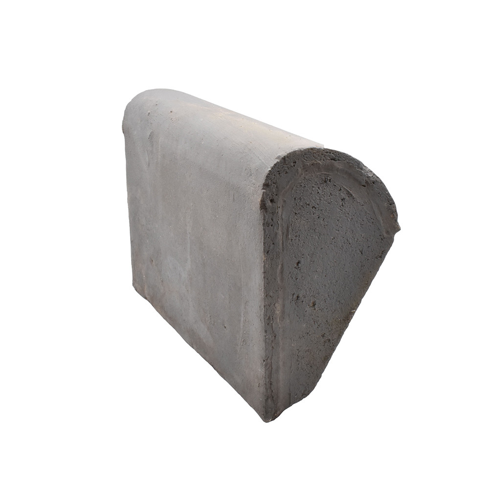Sandtoft Concrete Half Round Left Hand Mono Ridge with Block End - Light Grey