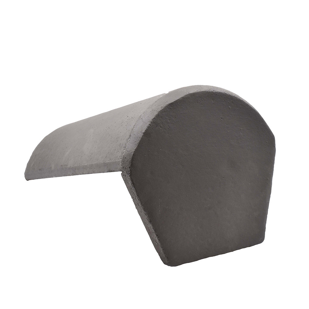 Sandtoft Concrete Half Round Ridge with Block End - Dark Grey