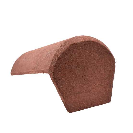 Half Rooun Ridge Sandtoft Concrete Half Round Ridge with Block End - Mottled Red ...