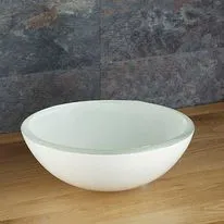 Savona 280mm White Glass Small Round Countertop Basin