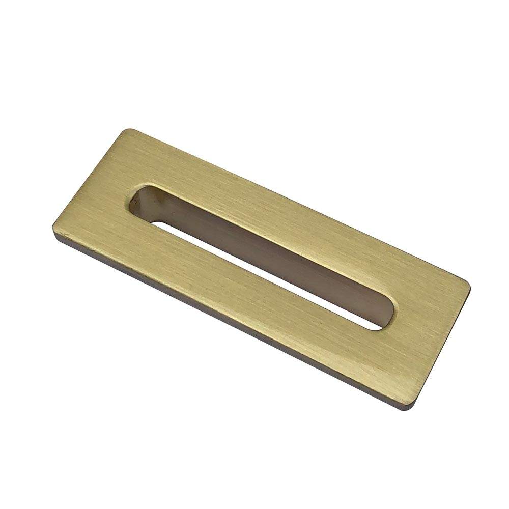 Scudo Brushed Brass 55Mm Brass Rectangle Overflow Insert Plastic