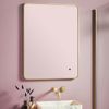 Scudo Alfie Soft Edge LED Brushed Brass Mirror with Demister