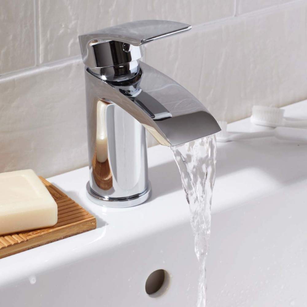 Scudo Chrome Belini Mono Basin Mixer Tap With Push Waste Brass