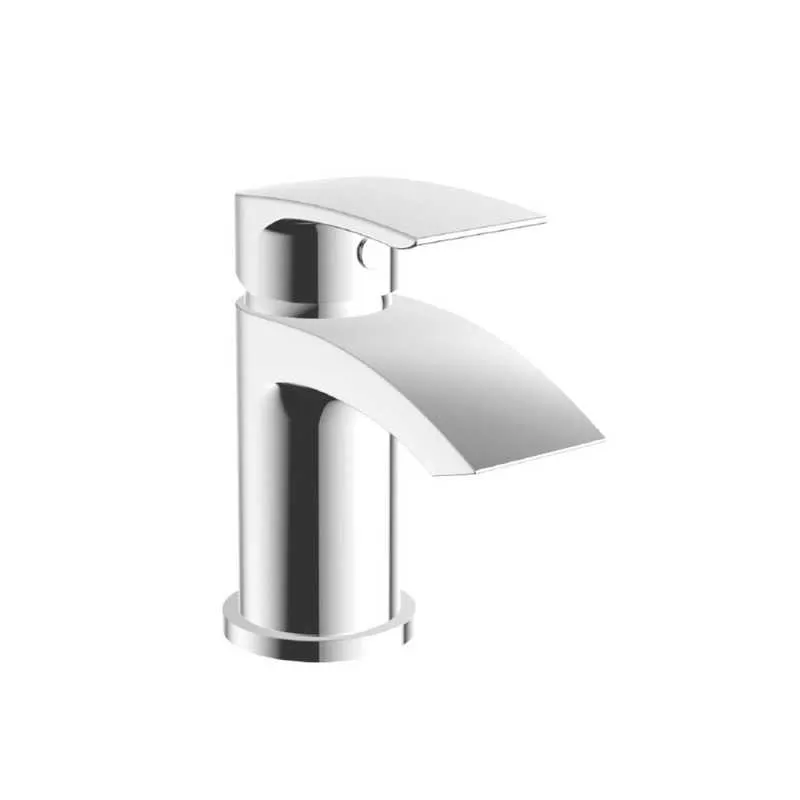 Chromestera Scudo Belini Mini Mono Chrome Basin Mixer Tap with Push Waste ...