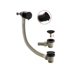Scudo Black Bath Filler and Overflow