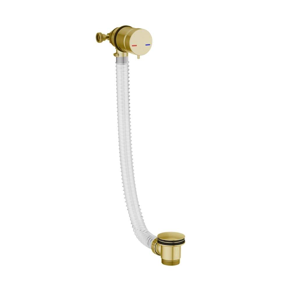Scudo Brass Brushed Bath Filler And Overflow Plastic Stainless Steel
