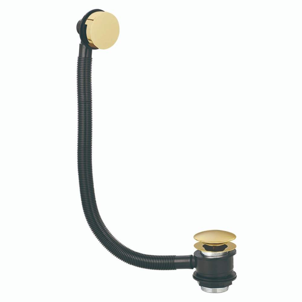 Scudo Brass Brushed Pop Up Bath Waste And Overflow Plastic