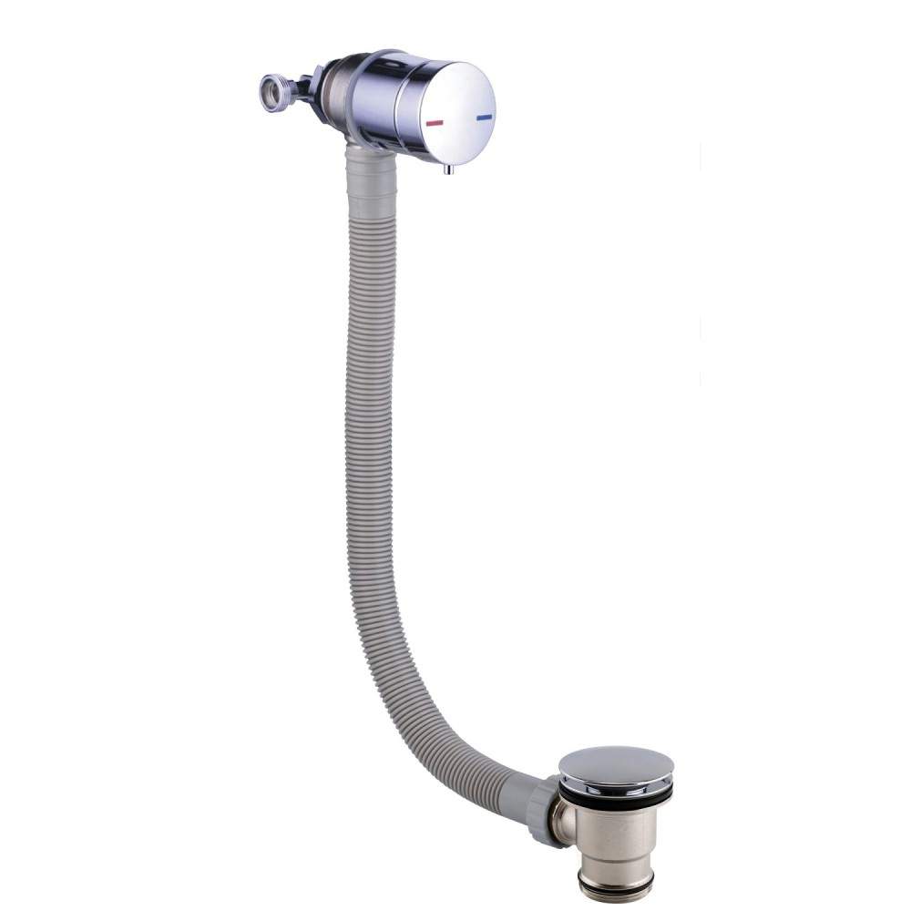 Scudo Chrome Bath Filler And Overflow Brass Plastic Stainless Steel