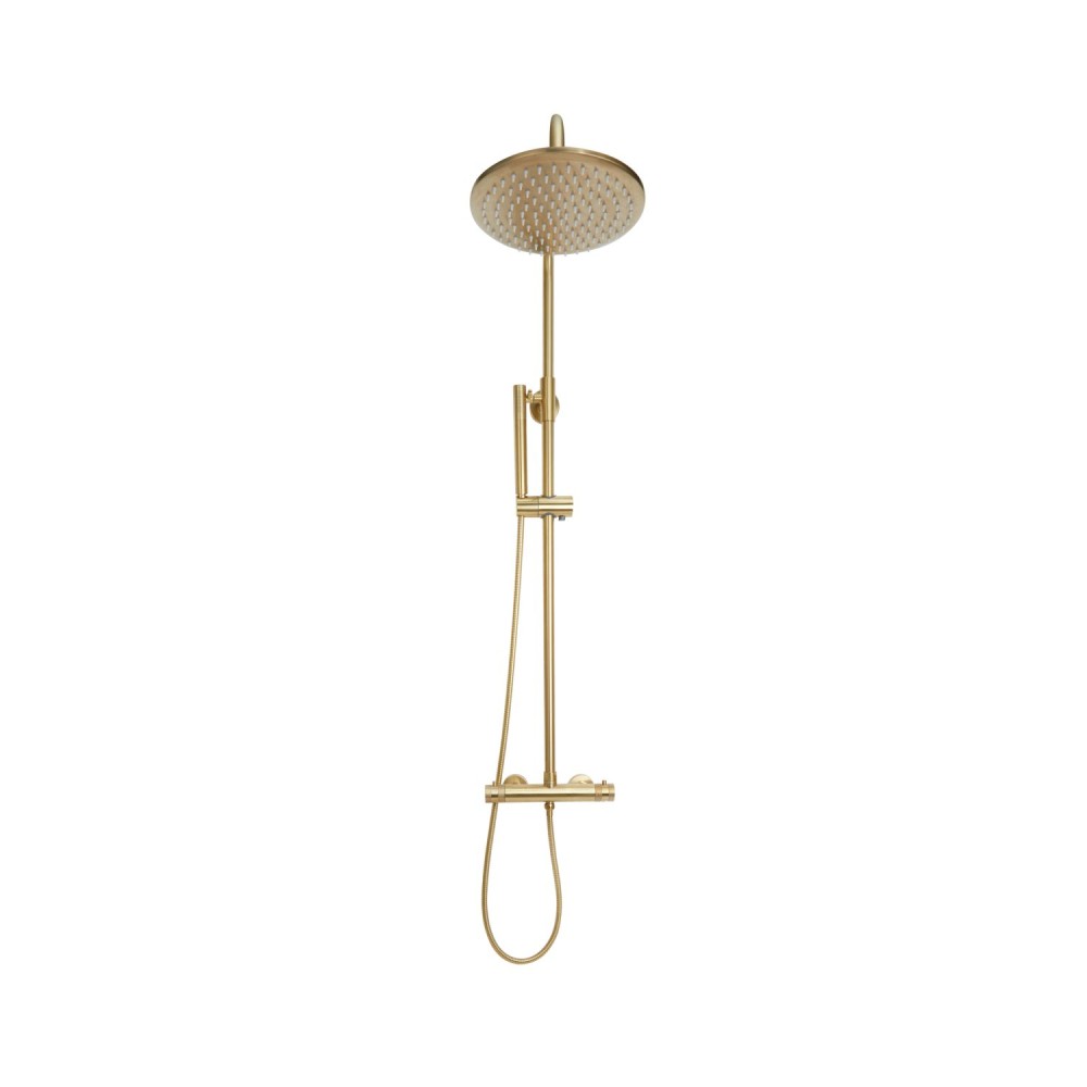 Scudo Core Brushed Brass Round Rigid Riser Shower