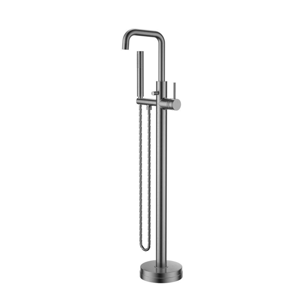 Scudo Gunmetal Grey Core Freestanding Gunmetal Bath/Shower Mixer Tap Brass Stainless Steel