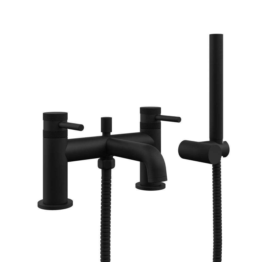 Scudo Black Core Matt Mixer Tap & Shower Set Brass
