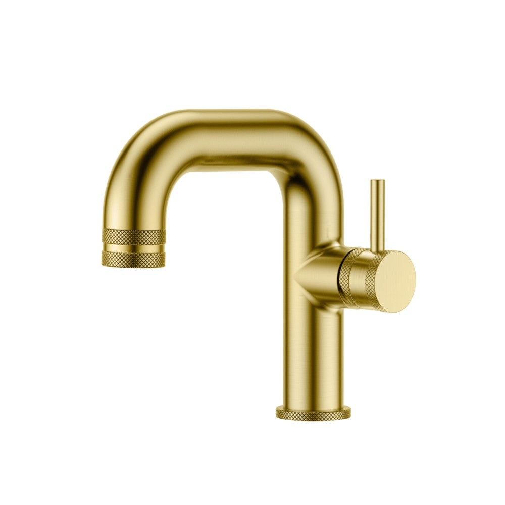 Scudo Core Side Lever Mono Brushed Brass Basin Tap