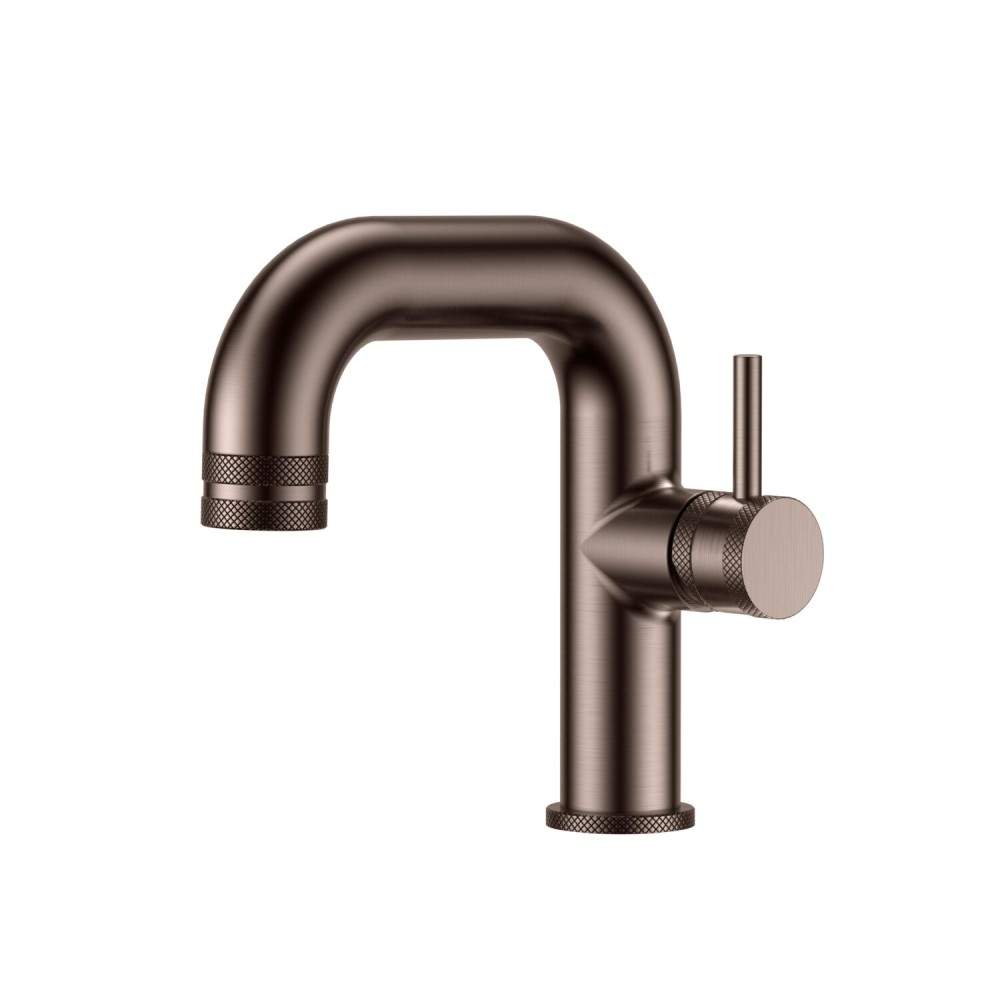 Scudo Bronze Core Side Lever Mono Brushed Basin Tap Brass Stainless Steel