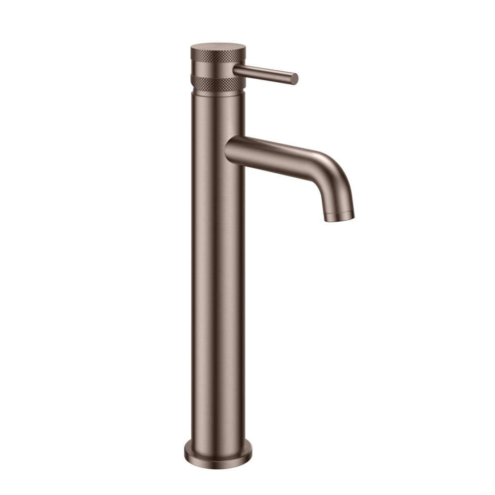 Scudo Bronze Core Tall Mono Brushed Basin Mixer Tap Brass Stainless Steel