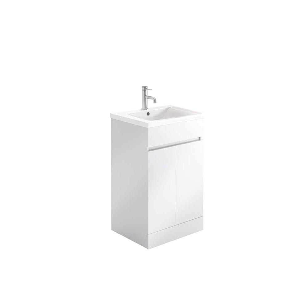 Scudo Empire 500mm x 810mm x 365mm 2-Door Free Standing Gloss White Vanity Unit