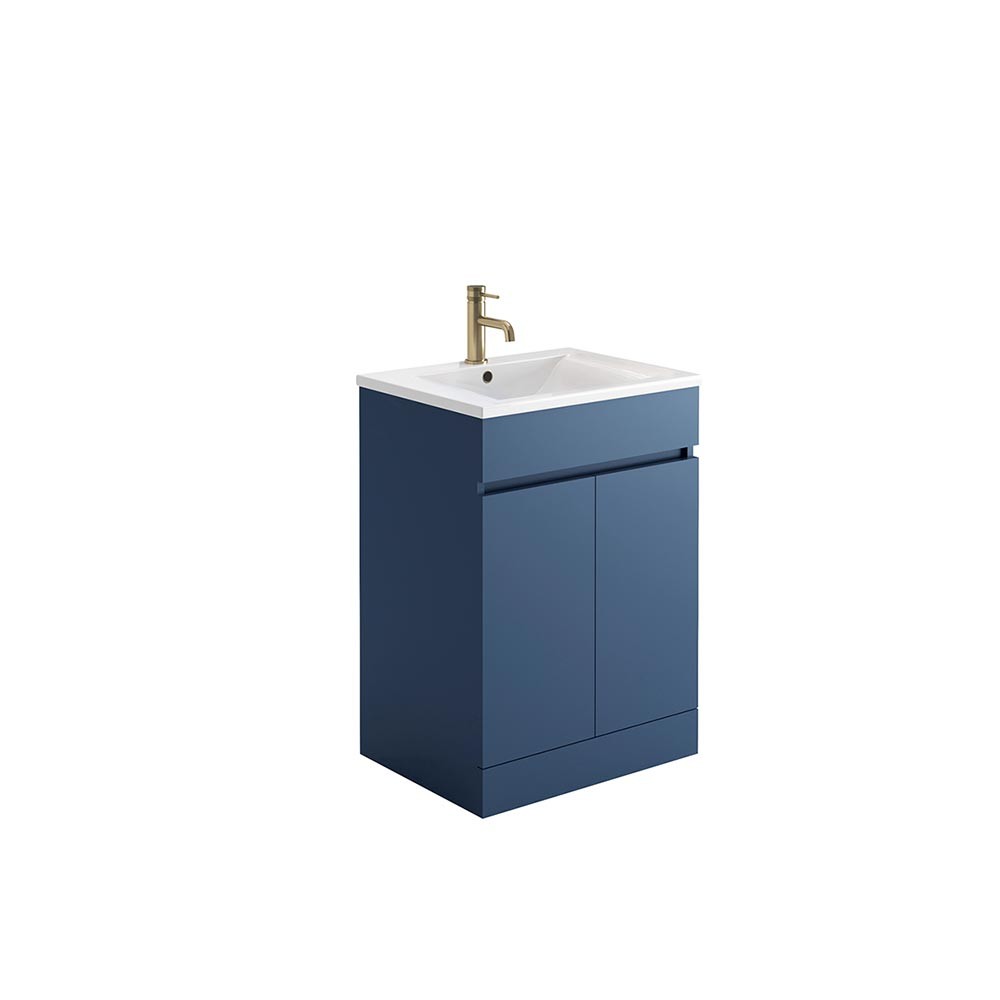 Scudo Empire 600mm x 810mm x 445mm 2-Door Free Standing Blue Vanity Unit