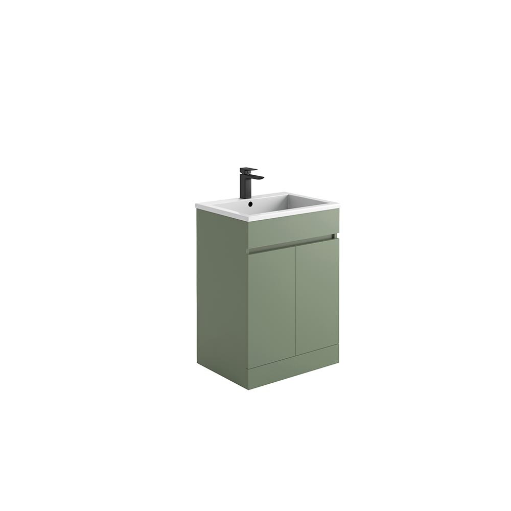 Scudo Empire 600mm x 810mm x 445mm 2-Door Free Standing Green Vanity Unit