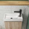 Scudo Linea 400mm x 220mm White Cloakroom Basin - 1 Tap Hole
