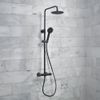 Scudo Middleton Matt Black Round Rigid Riser Shower