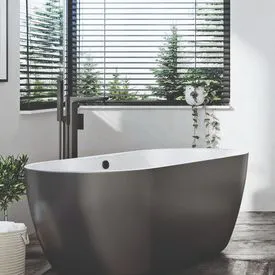 Scudo Muro Freestanding Matt Black Bath/Shower Mixer Tap