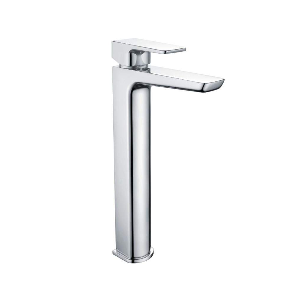 Scudo Chrome Muro Tall Basin Mixer Tap Brass