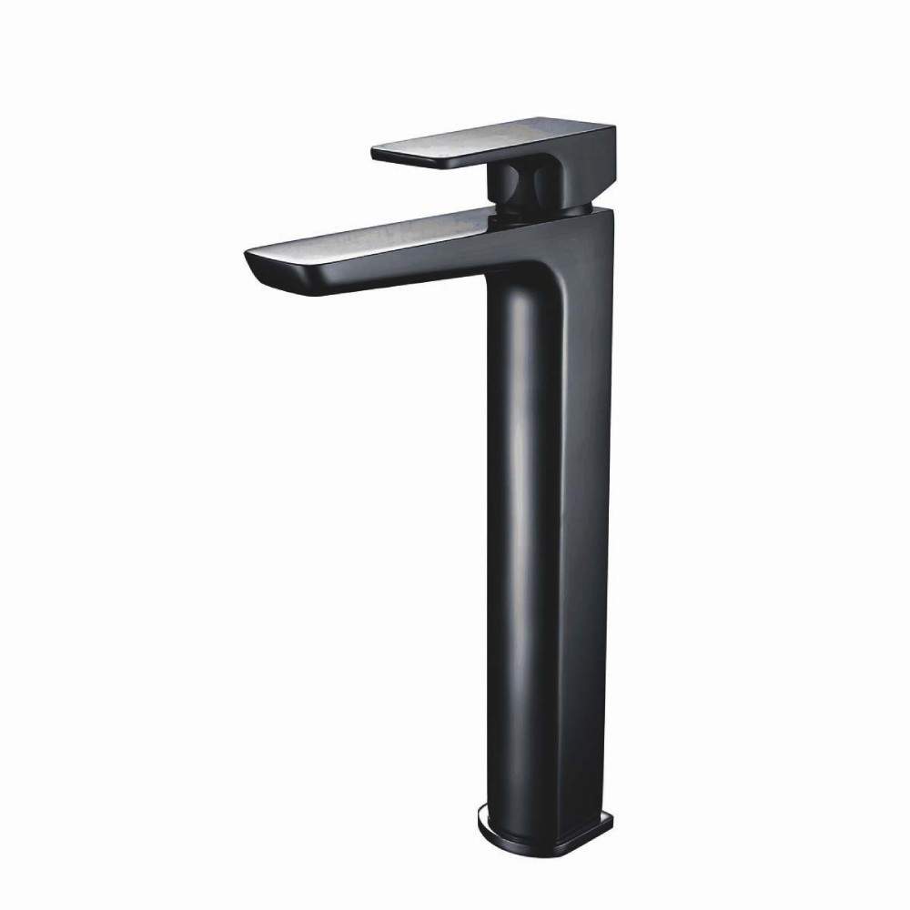 Scudo Black Muro Tall Matt Basin Mixer Tap Brass