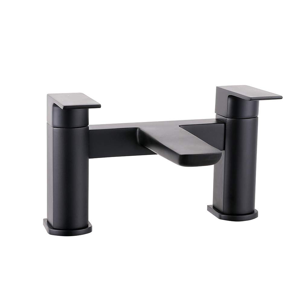 Scudo Black Muro Matt Bath Filler Brass