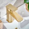 Scudo Muro Mono Brushed Brass Basin Mixer Tap with Waste
