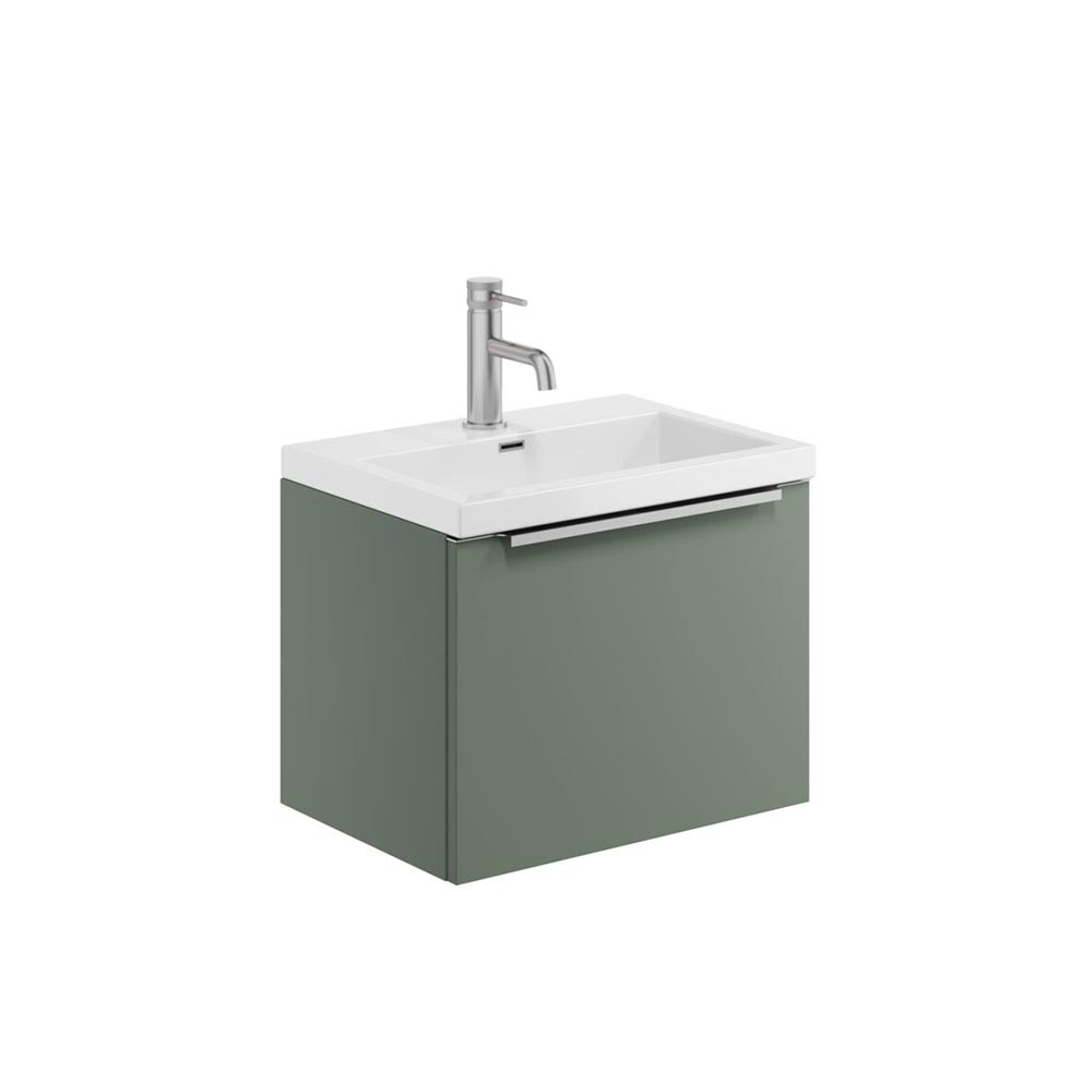 Scudo Muro Plus 330mm x 355mm 1-Drawer Wall Hung Reed Green Unit