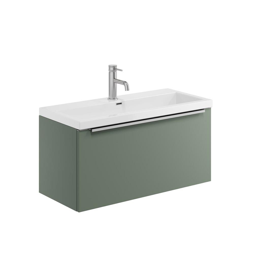 Scudo Muro Plus 800mm x 330mm x 355mm 1-Drawer Wall Hung Reed Green Unit
