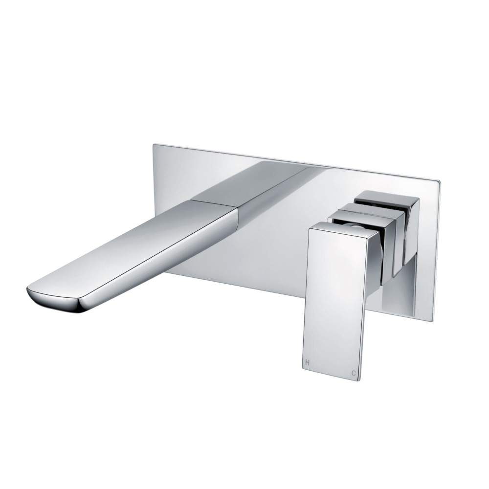 Scudo Chrome Muro Wall Mounted Bath Mixer Brass