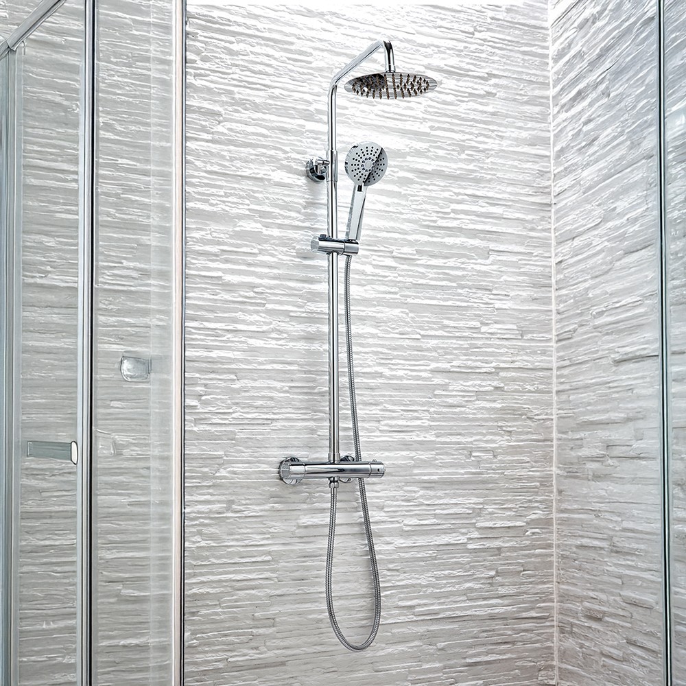Scudo Serena Chrome Round Rigid Riser Shower