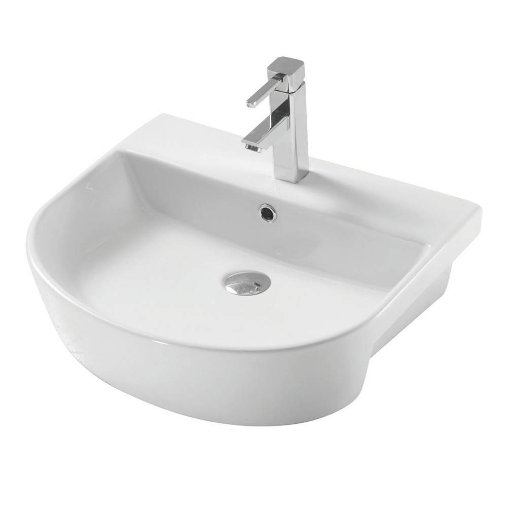 Scudo White Middleton Semi Recessed Basin - 560Mm X 470Mm Ceramic