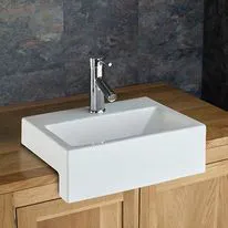 Anadia 430mm x 325mm Rectangular Semi Recessed Cloakroom Basin