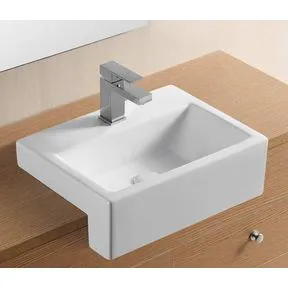 Anadia 430mm x 325mm Rectangular Semi Recessed Cloakroom Basin