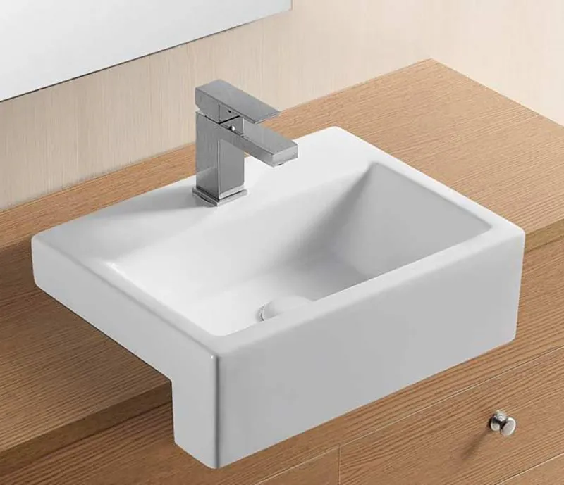Anadia 430mm x 325mm Rectangular Semi Recessed Cloakroom Basin ...