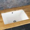 Serpa 550mm x 400mm White Ceramic Large Rectangular Inset Basin