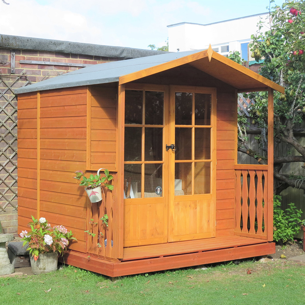 Shire Alnwick Shiplap Summerhouse Plus Veranda - 7ft x 7ft (2050mm x 2180mm)