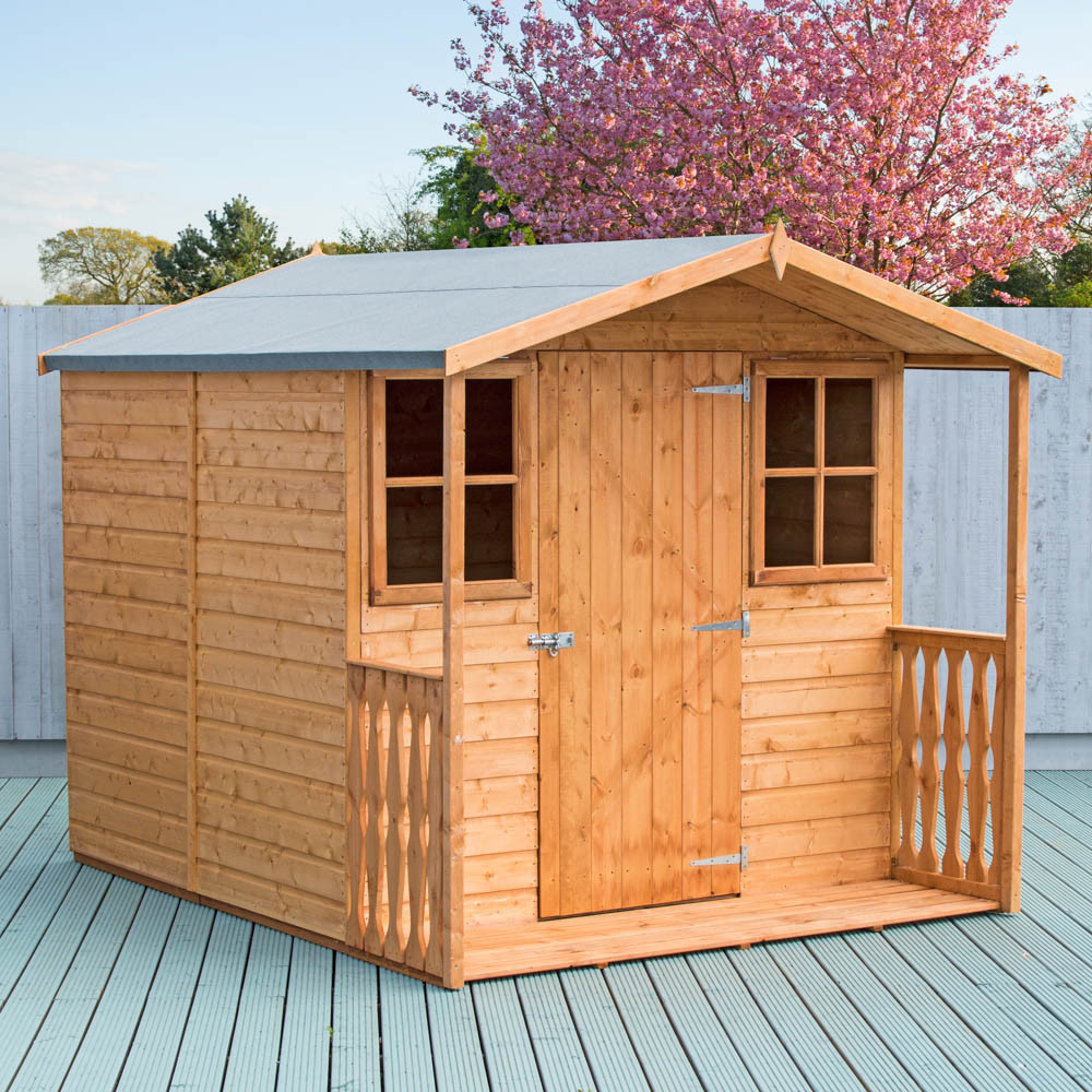 Shire Casita Shiplap Shed Summerhouse Plus Veranda - 7ft x 7ft (2050mm x 1980mm)