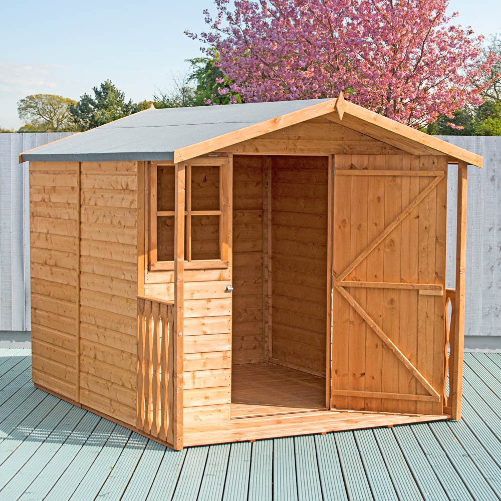 Shire Casita Shiplap Shed Summerhouse Plus Veranda - 7ft x
