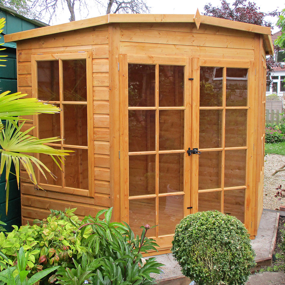 Shire Hampton Shiplap Corner Summerhouse - 7ft x 7ft (2050mm x 2050mm)