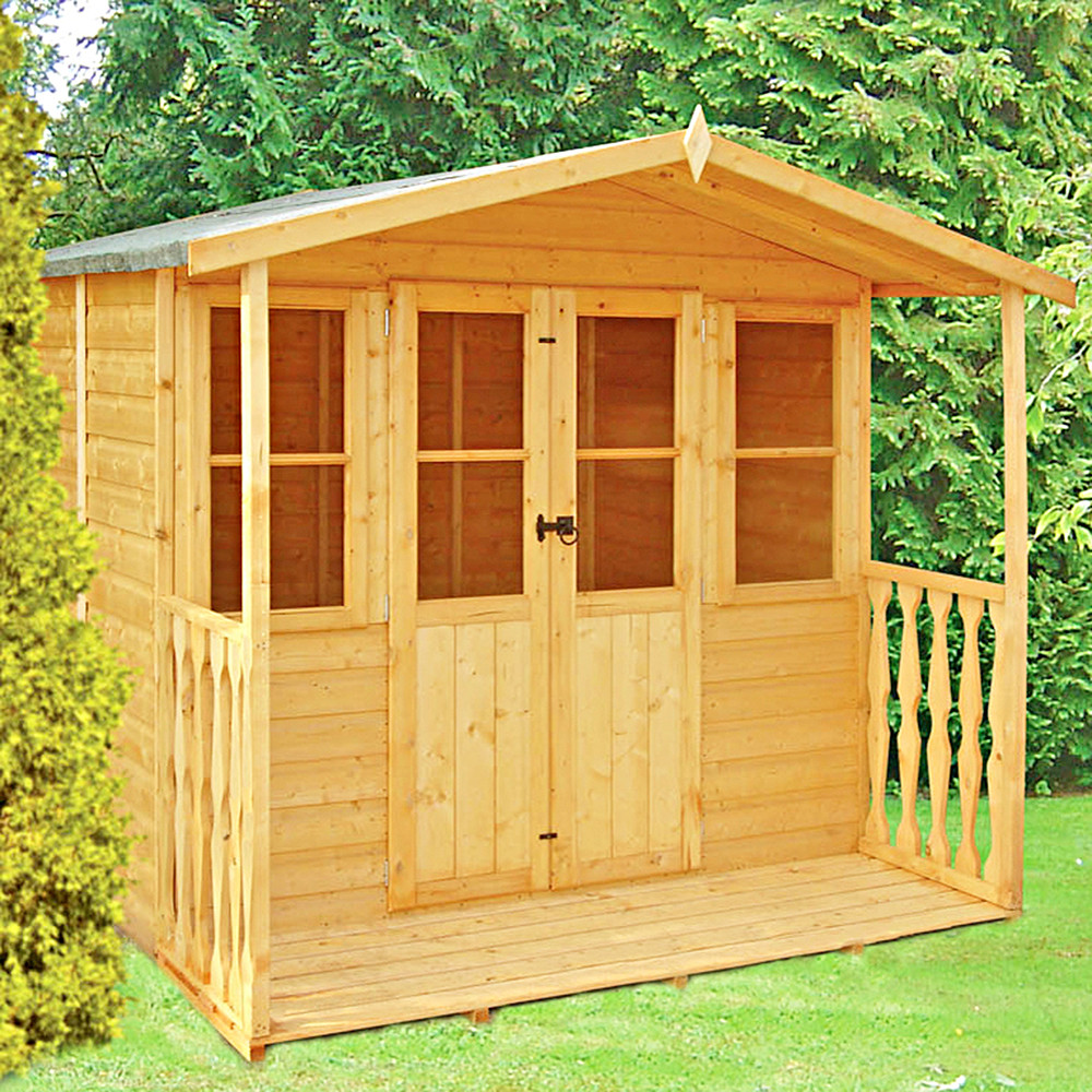 Shire Houghton Shiplap Summerhouse Plus Veranda 7ft x 5ft (2050mm x 1550mm)