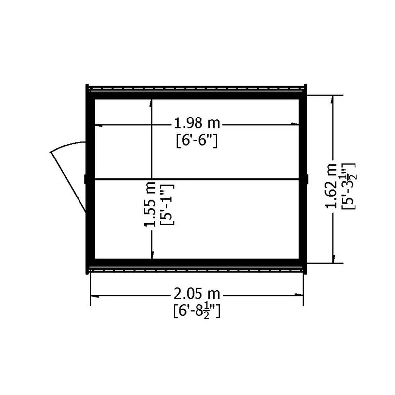 Shire Super Value Window Overlap Apex Shed - 5ft x 7ft (1618mm x 2048mm ...