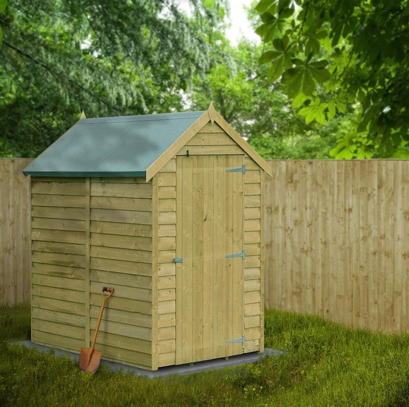 Shire Value Pressure Treated Overlap Apex Shed - 4ft x 6ft (1197mm x 1828mm)