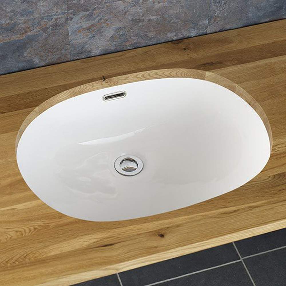 Clickbasin White Silves 540Mm X 400Mm Ceramic Oval Basin