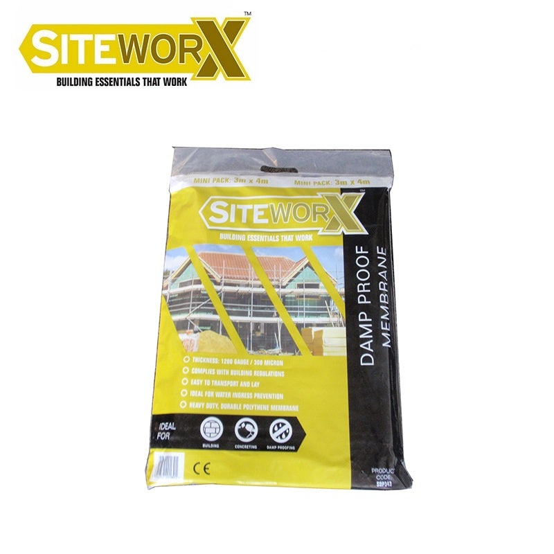 SITEWORX Damp Proof Membrane Mini Pack 1000g/250mu - 3m x 4m