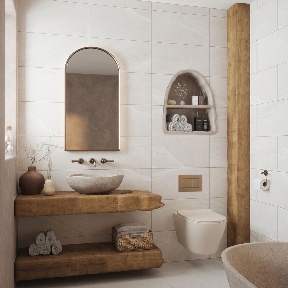 skyline dubai pewter satin glazed ceramic wall tile single tile