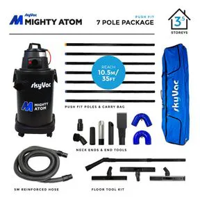 Gutter Cleaning System SkyVac Atom 7 Pole Package - 10.5m Reach